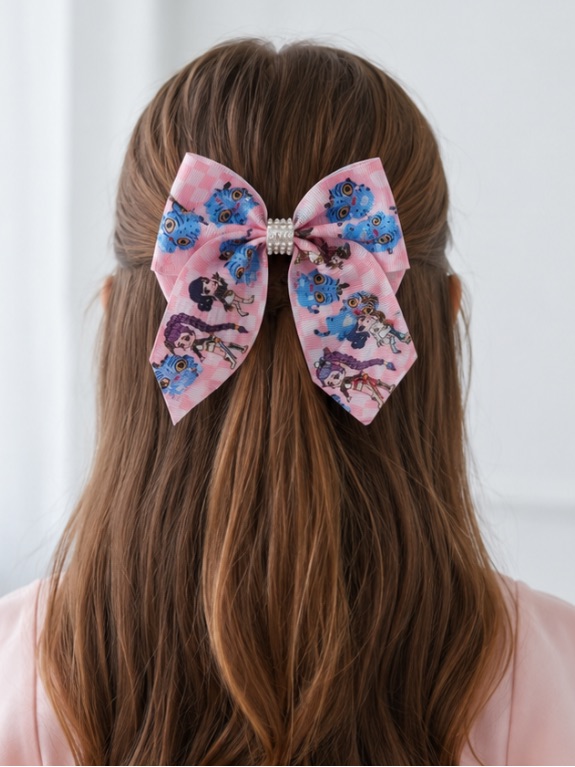 Bundle 2k-Pop Demon Hunters Huntrix Derpy Printed Bow Hair Clips Mira Zoey Rumi